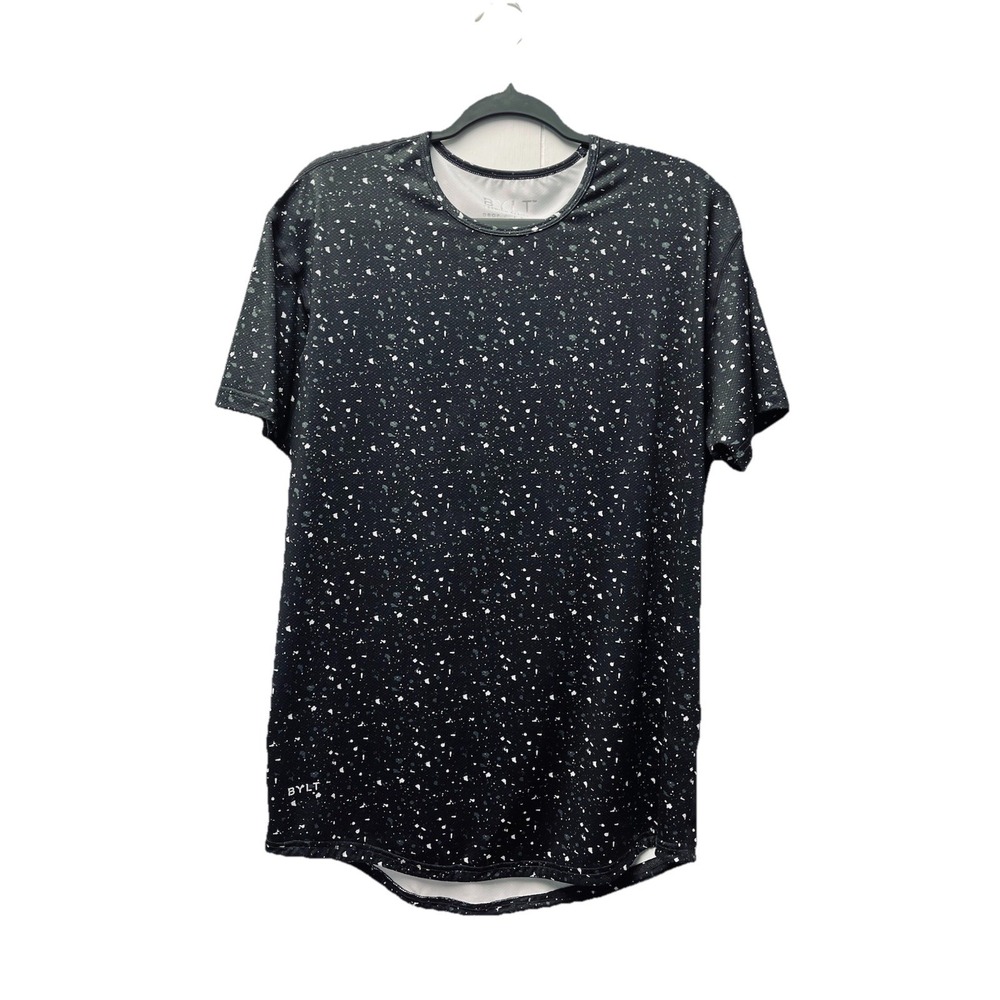 BYLT Premium Basics Drop Cut S/S Black White Mens Large T-Shirt Tee Casual Wear